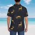 thumbnail image 6 of Bixox Men's Hawaiian Shirts Men's Christmas Deers Print Short-Sleeve Shirt-Medium, 6 of 8