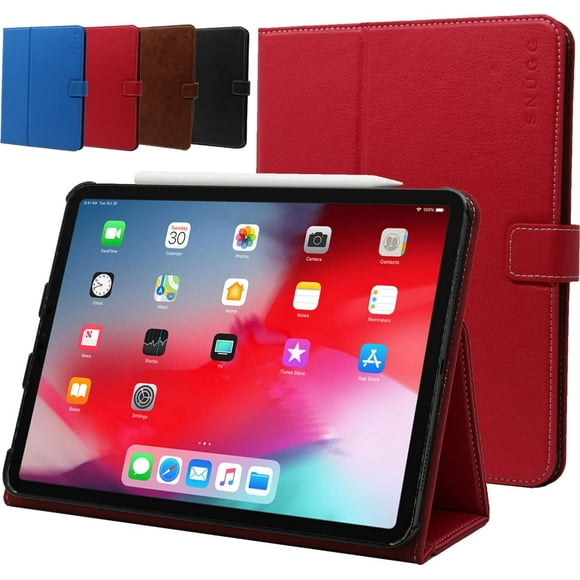 Snugg iPad Mini 6 Leather Case (2021 6th Generation) - Flip Stand Protective Cover for iPad Mini 6 Case Leather - Red