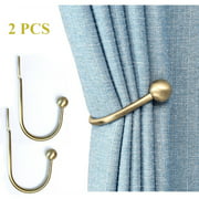 Tophomer 2pcs Curtain Holdbacks, Wall Tie Back Hooks Hanger Holders for Blackout Sheer Window Treatment, Bronze