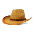 thumbnail image 2 of Panama Jack Drifter Cowboy Hat - Lightweight, Western Toyo Straw, Woven Hat Band, 3 1/4" Big Brim (Small/Medium), 2 of 5