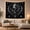 Skull Crescent, variant on Symmetrical Skull and Haunted Castle Scene with Jack-O-Lanterns, Spooky Gothic Style for Dark Fantasy Fans, Wall Art Decor, Halloween Gift, Tapestry Wall Hanging for Bedroom and Living Room