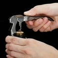 thumbnail image 5 of :Sacacorchos de camarero con doble bisagra, abridor de botellas de vino negro mate con cortador de papel de aluminio, 5 of 5