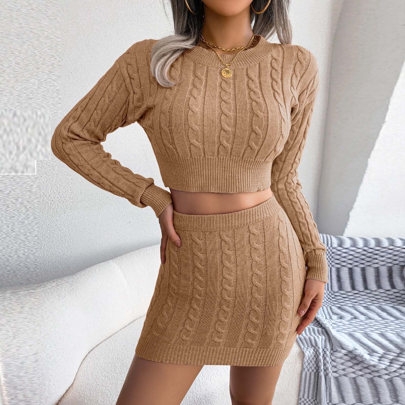 Sweater shirt and skirt set deals