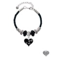 thumbnail image 2 of Delight Jewelry Black Enamel Heart with Paw Prints Big Sister Celtic Knot Leather Bead Bracelet, 7"+2" Extender, 2 of 4