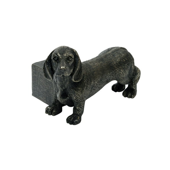 Dachshund Plant Pot Feet - Set of 3 Resin Wiener Dog Shaped Potted Plant Risers, Antique Bronze Finish, Rustic Home Decor