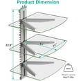 thumbnail image 3 of WALI Floating Entertainment Center Shelves, Holds Up to 17.6lbs, TV Shelf with Strengthened Tempered Glasses for DVD Players, Cable Boxes, Games Consoles, TV Accessories (CS303S), 3 Shelf, Silver, 3 of 5