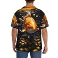 thumbnail image 3 of Susaid Golden Koi And Treasure Print Men's Polo Shirts Button Down Short Sleeve Casual Summer Beach Vintage Shirts for Men-3X-Large, 3 of 5