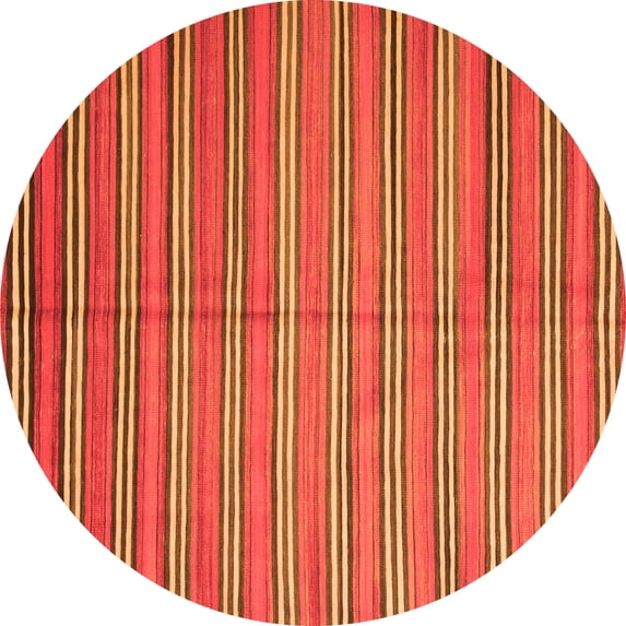 Ahgly Company Indoor Round Oriental Orange Traditional Area Rugs, 3' Round