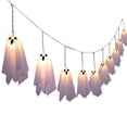 thumbnail image 2 of Halloween LED Ghost String Lights, 9FT Spooky Ghost Pendant Fairy Lights for Indoor Outdoor Yard, Porch, Fireplace and Party Decor (A), 2 of 8