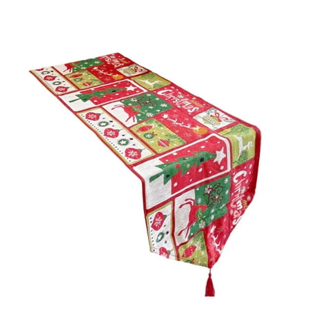 

YUNx Christmas Table Runner Seasonal Super Soft Anti-pilling Washable Tear Resistant Heat Insulation Polyester Cotton Xmas Party Winter Dining Table Runner for Kitchen