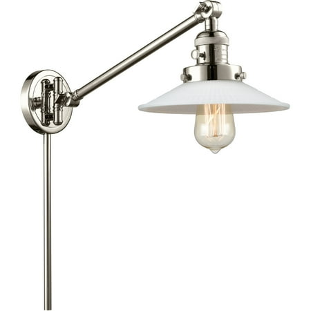 

Polished Nickel Tone Wall Sconces 9 Wide Steel/Cast Brass/Glass Medium Base 1 Light Fixture