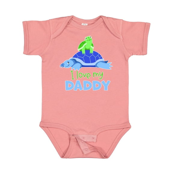 Inktastic I Love My Daddy Cute Turtle Family Boys or Girls Baby Bodysuit