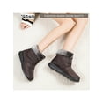 thumbnail image 4 of Gomelly Ladies Warm Booties Slip On Winter Boot Plush Lined Snow Boots Casual Ankle Bootie Walking Outdoor Brown 6, 4 of 9