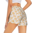 thumbnail image 3 of Bixox Women's Corgi Dog pattern 2 in 1 Running Shorts - Lightweight Athletic Workout Gym Yoga Shorts Liner with Pockets - Large, 3 of 5