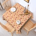 thumbnail image 2 of Orange Christmas Gingerbread Man Pattern Square Tablecloth,Waterproof Square Table Cover,Wipeable Spillproof Washable Table Cover for Home Kitchen Party Decor 52"x52"(132x132cm), 2 of 6