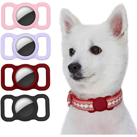 Cover Compatible with Apple AirTag Case, Silicone Anti-Lost Airtag Cover, GPS Tracking Cover for Dog/Cat/Pet Collar and Bags for Kids/Elderly Orange+Black+Midnight Blue+Mint Green