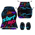 thumbnail image 4 of SCRAWLGOD Neon Graffiti Pattern Black Gaming Chair Cover Set of 4, Washable High Back Computer Chair Slipcover with Elastic Bottom Universal Desk Chair Seat Protector with Armrest Cover, 4 of 7