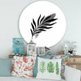 thumbnail image 2 of Designart 'Abstract Black Tropical Leaf I' Modern Circle Metal Wall Art 36x36 - Disc of 36, 2 of 5