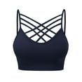 thumbnail image 3 of Made by Olivia Women's Front Triple Criss-Cross Bralette Seamless Sport Bra with Removable Pads, 3 of 4