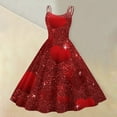 thumbnail image 2 of Evening Prom Party Dress For Valentine's Day Love Heart Print Fashion Swing A Line Sleeveless Dress Wine M, 2 of 4