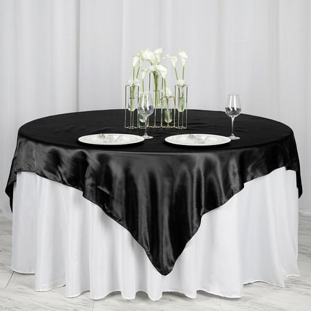 

Efavormart 5pcs 72 SATIN Square Tablecloth Overlay For Wedding Catering Party Table Decorations BLACK Square Tablecloth Cover