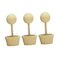 thumbnail image 3 of balikha 3x Unfinished Wood Ornaments Wooden Crafts DIY Wooden Planter Set Ornaments for Party Cabinet Office Gift Home Decor A, 3 of 9