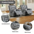 thumbnail image 4 of Bonzy Home Manual Recliner Chair Set of 2 with Massage and Heat Overstuffed Fabric Metal frame Manual Reclining Chair Sofa for Living Room, 4 of 7