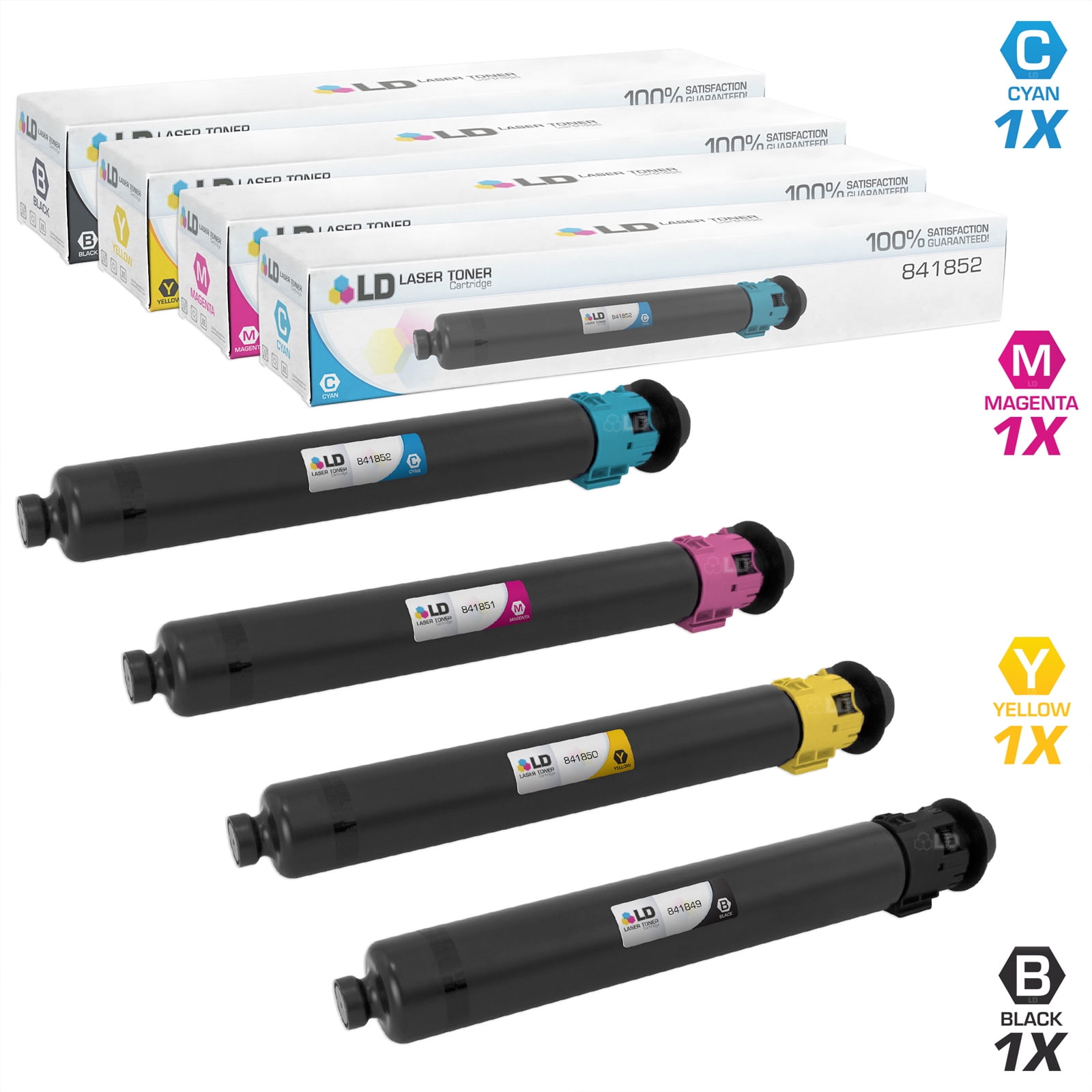 LD Compatible Replacement for Ricoh Aficio MP C4503, C5503 & C6003 Toner Cartridges: Black, Cyan, Magenta, Yellow 4-Pack for MP C3004ex, MP C3504ex, ...