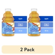(2 pack) Gerber Apple Juice Fruit Juice, 32 fl oz Bottle