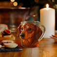 thumbnail image 4 of Glass&Bottle Home Drinking Glass with Dog Face Design - Unique Clear Glass Cup for Living Room Kitchen Decorative Drinking 12x8cm, 4 of 5