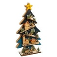 thumbnail image 2 of Kurt Adler Battery-Operated Light-Up LED Wooden Christmas Tree with Village, 23.5in, 2 of 4