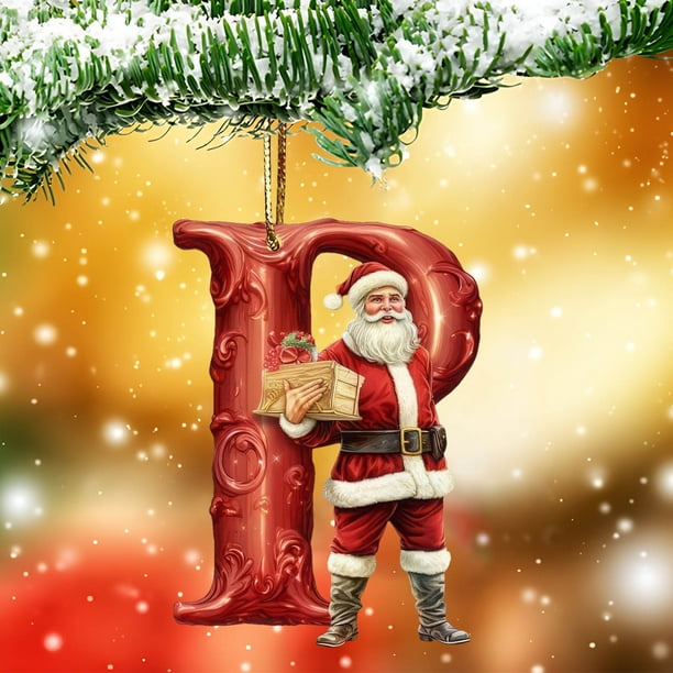Personalized Acrylic Alphabet Christmas Ornaments DIY Hanging Decorations for Tree and Home