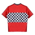 thumbnail image 4 of YONGHS Kids Boys Race Car Driver Shirt Costume Checkerboard Racing Halloween Play Role Dress Up Red 4, 4 of 7