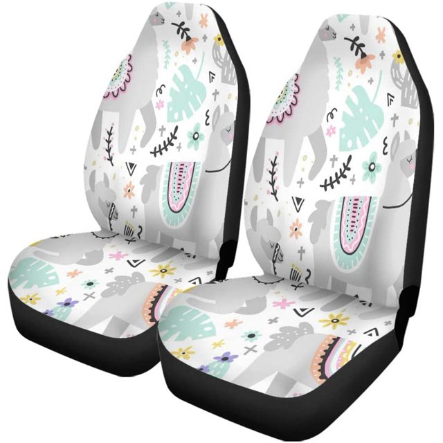 ABPHQTO Juego de 2 fundas para asientos de automóvil Alpaca Universal Auto Asientos delanteros Protector para automóvil, SUV Sedan, Camión