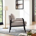 thumbnail image 2 of Grey Mid-century Modern Chenille Armchair - Solid Wood Frame, Removable , Seating, Enchanting In Construction, Back Support, Soft Seat, 2 of 4