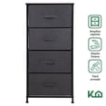 thumbnail image 2 of Comoda Cajonera de 4 Cajones Mueble Organizador Tela Madera gris M, 2 of 5