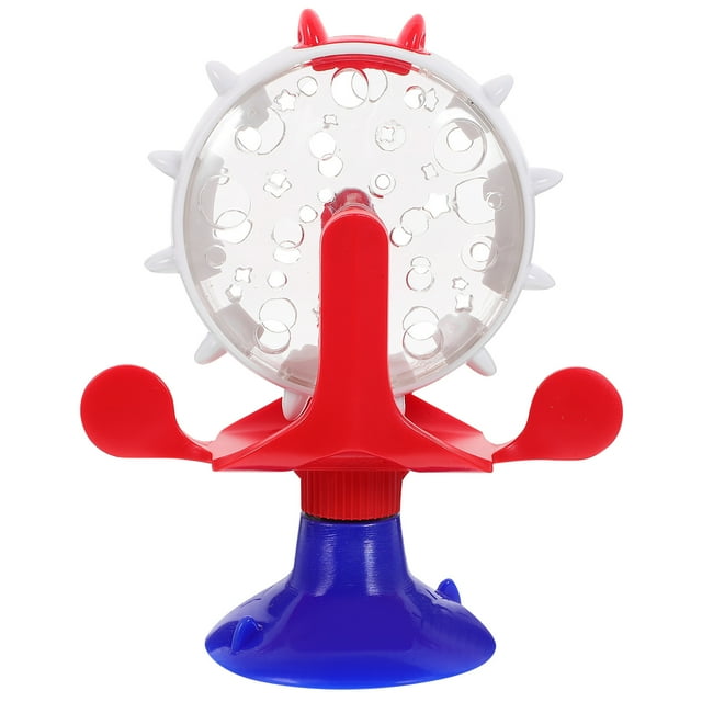 Jouet Distributeur de Friandises pour Chats en Forme de Moulin à Vent ABS TPR Multicolore pour Chats Mangeoire Lente Pratique Durable