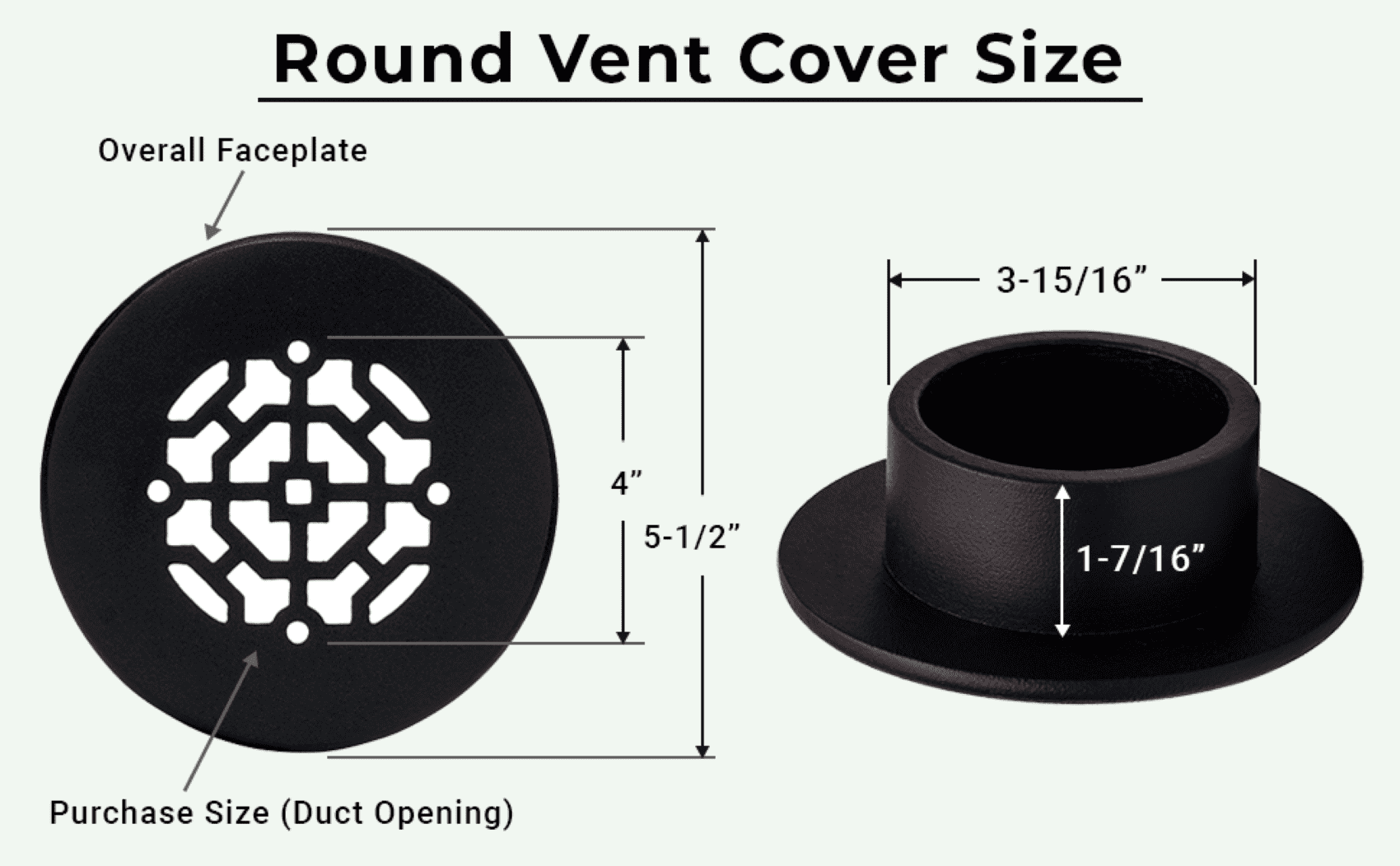 Achtek 4" Duct Opening Solid Cast Aluminum Round Grille ( 5-1/2" Round Overall) | Powder Coated White - With Holes for Wall / Ceiling