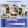 thumbnail image 4 of PHORUS 46" Modern Flush Mount Ceiling Fan with Light,Black Low-Profile Design, 5 Reversible Blades, Quiet Motor with 6 Speeds, 3-Tone LED Lighting, Indoor & Covered Outdoor, 4 of 7