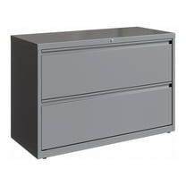 Hirsh 42 Inch Wide 2 Drawer Metal Lateral File Cabinet for Home and Office, Holds Letter, Legal and A4 Hanging Folders, Silver