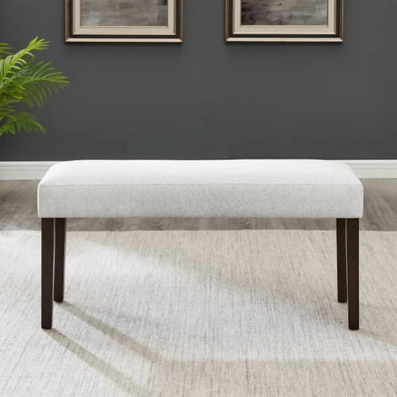 Nmkwnr Dining Bench with Wood Frame, Fabric Upholstered Bench for Living Room, Dining Room, Gray Dark Brown(Only 1 Pack Bench)
