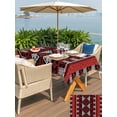 thumbnail image 5 of Outdoor Tablecloth with Umbrella Hole for Patio/Picnic/Party/Camping, Red Black Boho Waterproof Table Cloth Rectangle Table Cover Washable, Geometric Vintage Abstract Art (60"x 84"), 5 of 8
