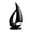 Black, variant on HOARBOEG Printed Modern Abstract Sailboat Sculpture - Nordic Style Nautical Tabletop Decor, Black & White Minimalist Boat Statue for Living Room Office Shelf Display, Coastal Home Decor Accent Piece