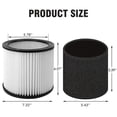 thumbnail image 6 of Replacement 90304 90350 90333 Cartridge Filter Compatible with Shop Vacuum 5 Gallon Up Wet/Dry Vacuum Cleaners,1 Pack Cartridge Filter and 2 Foam Filter, 6 of 7