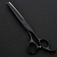 thumbnail image 2 of Kit de tijeras profesionales para cortar el cabello con cuchillas afiladas y mango ergonómico, juego de barbero negro de 15 cm (6 pulgadas), 2 of 4