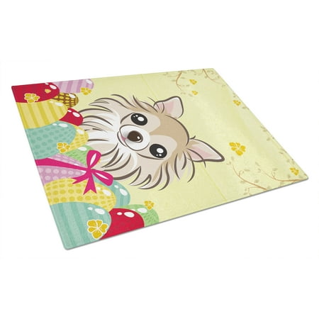 

Caroline s Treasures Chihuahua Easter Egg Hunt Glass Cutting Board Large