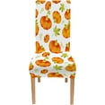 thumbnail image 2 of Pumpkin Chair Covers Orange Chair Covers Halloween Autumn Pumpkins Bright Trendy Pattern Watercolor High Chair Cover Set of 6 Stretch Removable Washable Slipcovers for Dining Room Hotel Kitchen, 2 of 6