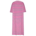 thumbnail image 3 of DeHolifer Women Nightshirt Short Sleeve Zip Front Nightgowns Full Length Cotton Robes Loose Housecoat Loungewear with Pockets Hot Pink S, 3 of 4