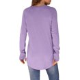 thumbnail image 4 of Womens Casual Long Sleeve Round T Shirts Blouses Sweatshirt Crewneck Pullovers Color Block Long Sleeve Side Split Tunic Tops, 4 of 4