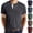 Dark Gray, variant on HAJWOH Henley Long Sleeve Shirt for Men Lightweight Casual 3 Button Tees Tops Cotton Classic Work Blend T-Shirts with Pocket